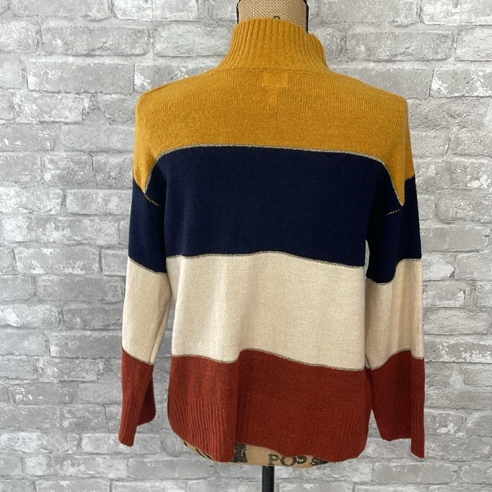 Dressbarn Colorblock Mockneck Sweater